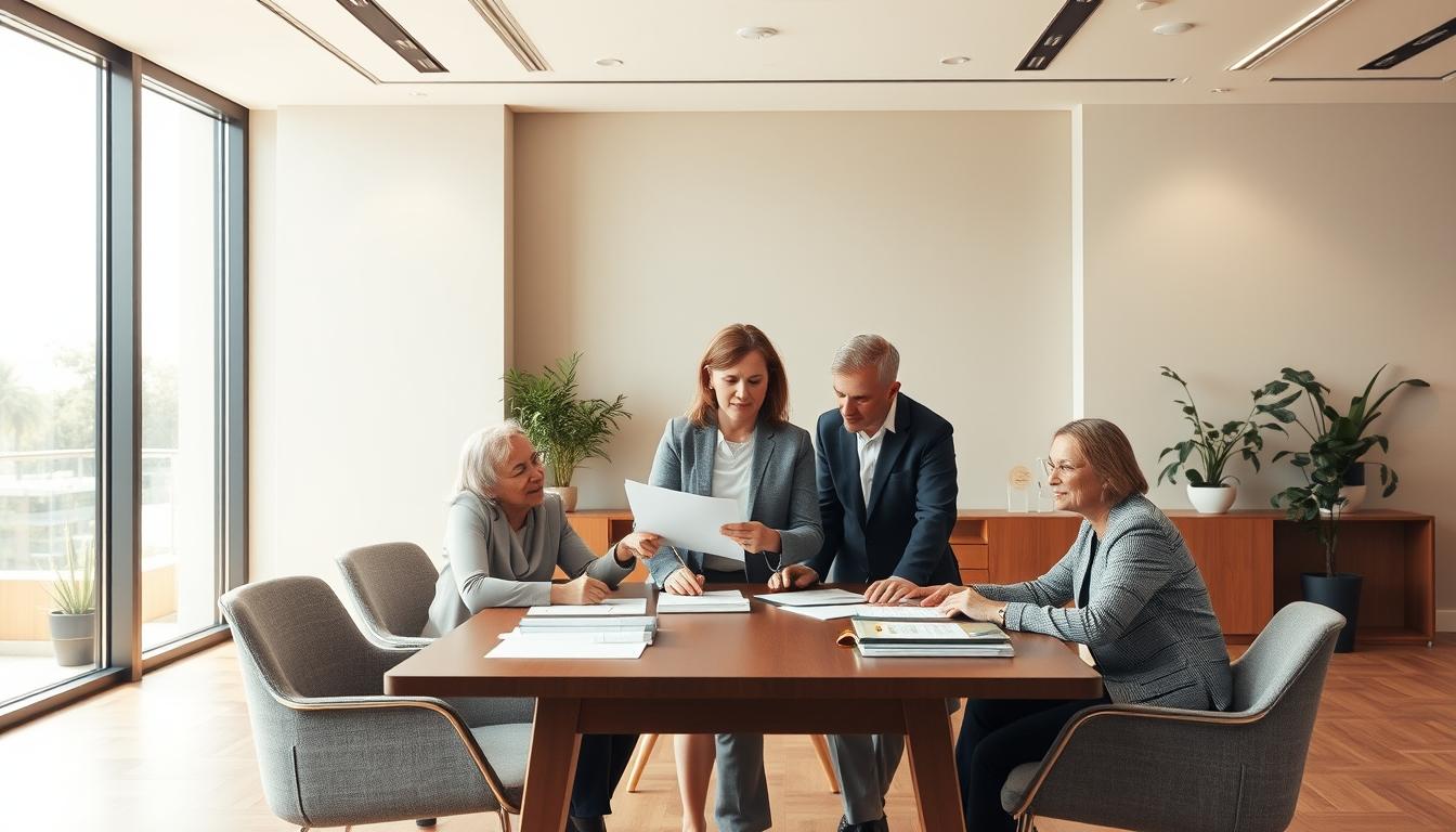 Family elder care planning discussion